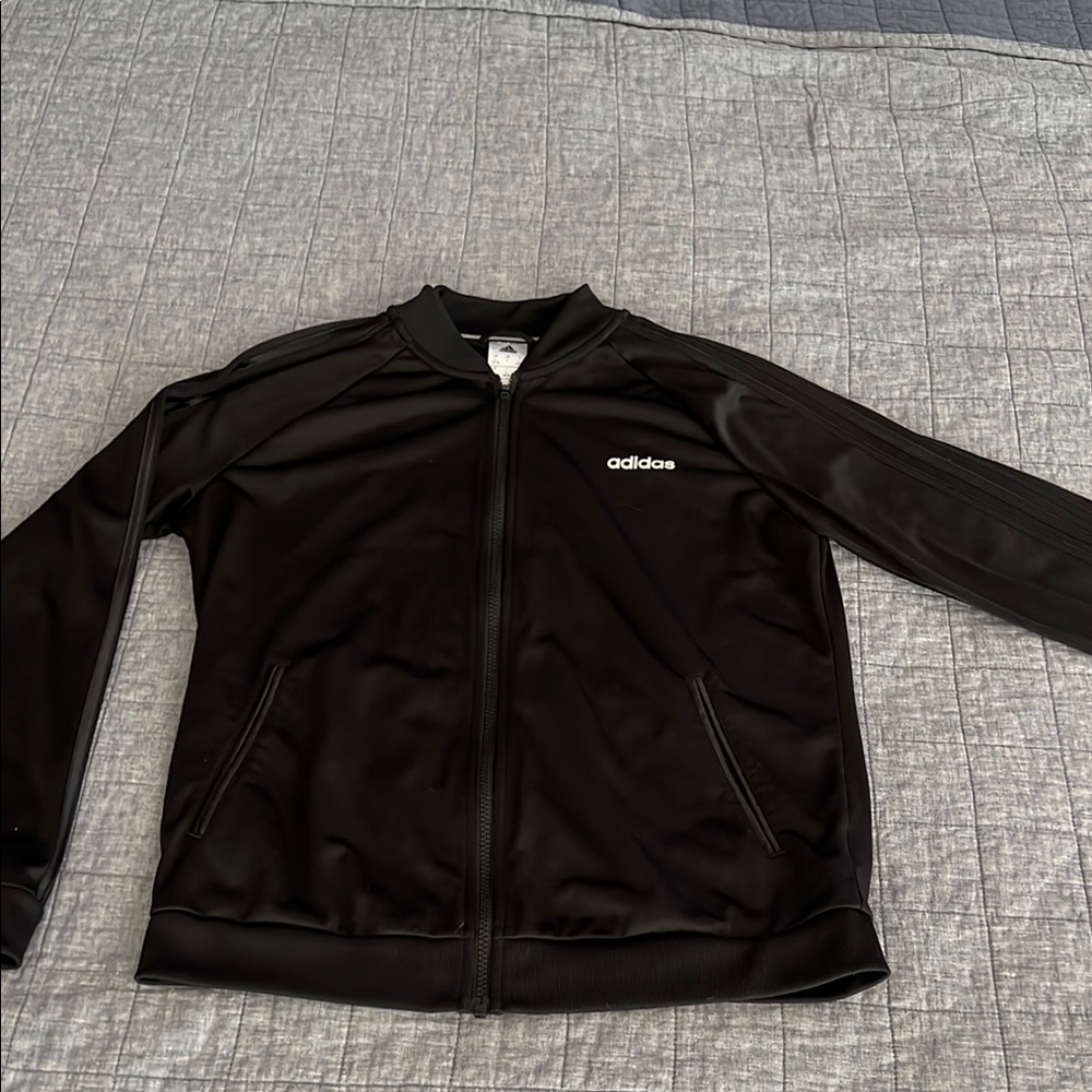 Adidas Classic Black Zip-Up Jacket, women’s large, like new